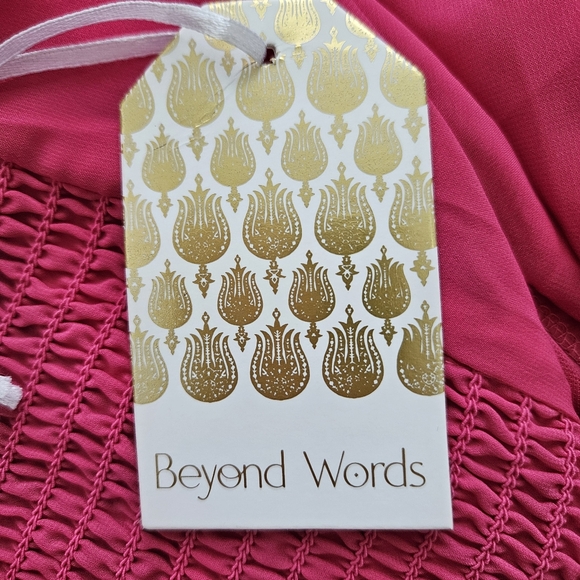 NWT Beyond Words Women's Pink Tie-Strap Tank Dress Size XL Chiffon Barbiecore - Picture 7 of 10